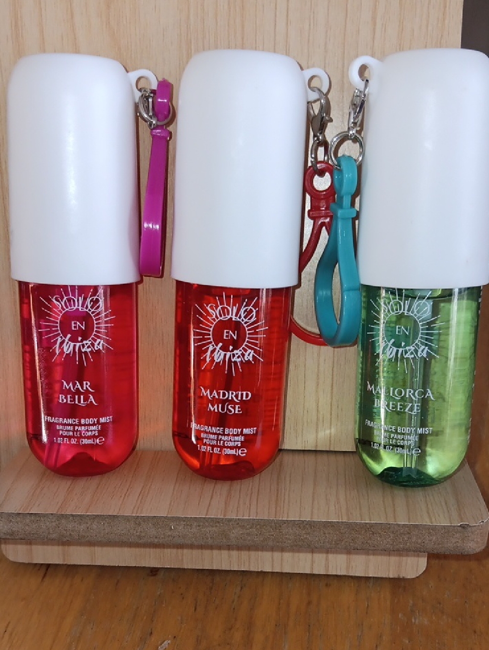 SoloenIbiza Body Mists(3) Muse Mar Bella Mallorca with Purse Hook New